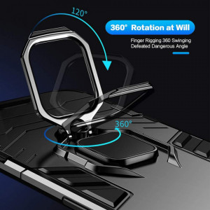 Husa iPhone XS Max cu inel, Techsuit Silicone Shield - Negru - Img 4