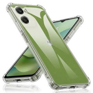 Husa Motorola Moto G06 din Silicon Slim, set cu sticker, Shockproof Clear Silicone, Transparenta