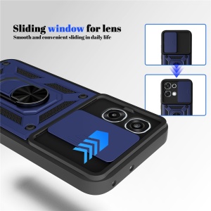 Husa Oppo A6 Pro 5G cu Inel magnetic, Protectie Camera, set cu sticker, CamShield, Negru - Img 4