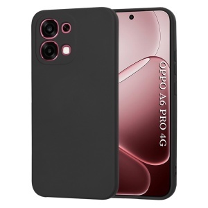 Husa Oppo A6 Pro 5G, din Silicon Catifelat, Antisoc, set cu sticker, SoftElegance, Negru