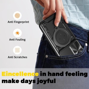 Husa Oppo Reno14 F cu Inel Magnetic, Protectie Camera, set cu sticker, CamGuard Pro, Albastru - Img 4