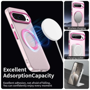 Husa pentru Google Pixel 10 Pro XL, MagSafe, Antisoc, set cu sticker, CandyCase, Roz - Img 2