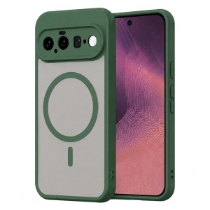 Husa pentru Google Pixel 11 Finisaje Premium, Antisoc, Magsafe, set cu sticker, HaloFrost MagSafe II, Verde