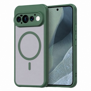 Husa pentru Google Pixel 11 Pro Finisaje Premium, Antisoc, Magsafe, set cu sticker, HaloFrost MagSafe II, Verde