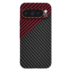 Husa pentru Google Pixel 9 Pro, Finisaj Premium cu Textura de Carbon, Design Elegant, SKDR CarbonFlex - Rosu inchis - Img 4