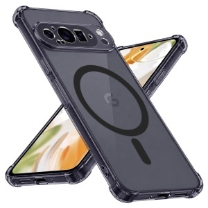 Husa pentru Google Pixel 9 Pro, SKYDDAR INNOVATION, Shockproof MagSafe din silicon, set cu sticker, Fumuriu