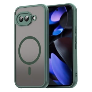 Husa pentru Google Pixel 9a, SKYDDAR INNOVATION, HaloFrost MagSafe II, Antisoc, set cu sticker, Verde