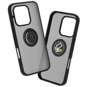 Husa pentru Honor 600 Lite cu Inel Rotativ 360° Magnetic, Antisoc, set cu sticker, Glinth, Negru - Img 3