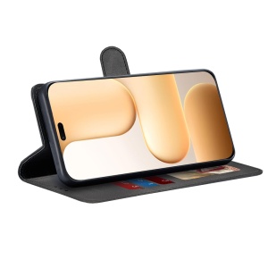 Husa pentru Honor 600 Lite tip carte cu Portofel Interior, Antisoc, set cu sticker, Diary Book, Negru - Img 2