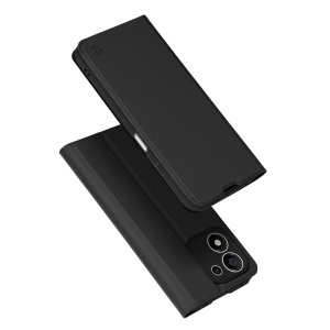 Husa pentru Honor 600 Smart tip Carte Magnetic cu Portofel Interior, set cu sticker, Magskin Book, Negru