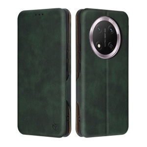 Husa pentru Honor Magic 7 Lite / X9c tip carte din Piele Ecologica, Suport Carduri, Inchidere Magnetica, Skyddar Pocket Safe - Verde - Img 1