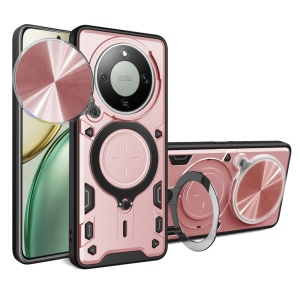Husa pentru Honor Magic8 Lite, SKYDDAR INNOVATION, CamGuard Pro, Inel Magnetic, Protectie Camera, set cu sticker, Roz auriu