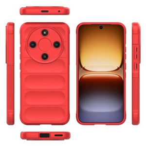 Husa pentru Honor Magic8 Lite, SKYDDAR INNOVATION, Magic Shield, din Silicon Mat, set cu sticker, Rosu - Img 3
