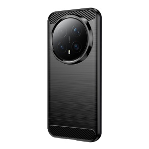 Husa pentru Honor Magic8 Pro, , din Silicon Slim, cu textura Fibra Carbon, Skyddar Carbon Silicone, set cu sticker, Negru - Img 2