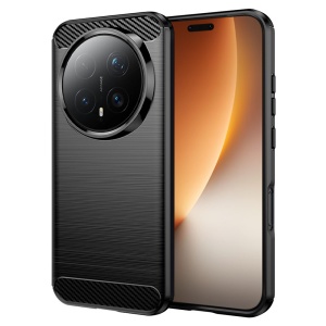 Husa pentru Honor Magic8 Pro, SKYDDAR INNOVATION, Carbon Silicone, din Silicon Slim, cu textura Fibra Carbon, set cu sticker, Negru