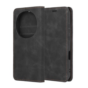 Husa pentru Honor Magic8 Pro, SKYDDAR INNOVATION, Confy Cover tip Carte din piele Eco Premium, cu Portofel Interior, set cu sticker, Negru - Img 6