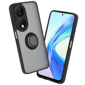 Husa pentru Honor X7b / 90 Smart / X7b 5G, SKYDDAR INNOVATION, Glinth cu Inel Rotativ 360° Magnetic, Negru, set cu sticker