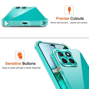 Husa pentru Honor X8c, SKYDDAR INNOVATION, Shockproof Clear Silicone, Slim Silicon, Transparenta, set cu sticker - Img 2