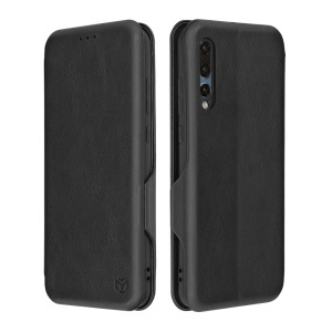 Husa pentru Huawei P20 Pro, SKYDDAR INNOVATION, Safe Wallet tip carte din Piele Ecologica, Suport Carduri, Inchidere Magnetica, Negru, set cu sticker  - Img 1