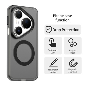 Husa pentru Huawei Pura 80 Pro, MagSafe, Antisoc, set cu sticker, CandyCase, Negru - Img 2