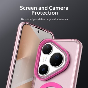Husa pentru Huawei Pura 80 Pro, MagSafe, Antisoc, set cu sticker, CandyCase, Roz - Img 3
