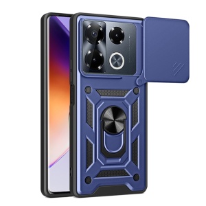 Husa pentru Infinix Note 40 Pro+, SKYDDAR INNOVATION, CamShield, Inel magnetic, set cu sticker, Albastru
