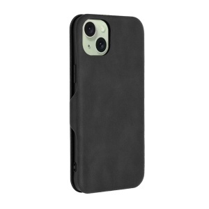 Husa pentru iPhone 15 Plus, SKYDDAR INNOVATION, Safe Wallet tip carte din Piele Ecologica, Suport Carduri, Inchidere Magnetica, Negru, set cu sticker  - Img 7