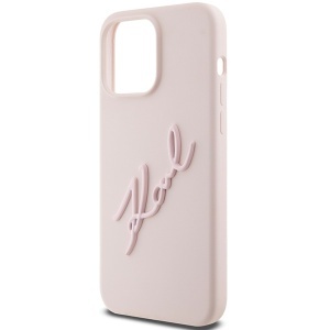 Husa pentru iPhone 15 Pro, Liquid Silicone, Karl Lagerfeld, Roz - Img 6