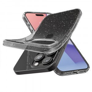Husa pentru iPhone 15 Pro, Spigen Liquid Crystal Glitter - Crystal Quartz - Img 5