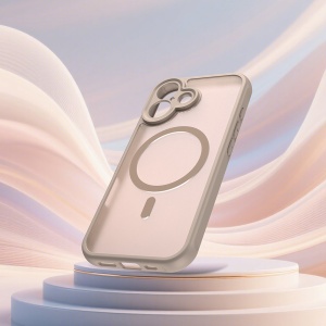 Husa pentru iPhone 16, Antisoc, HaloFrost MagSafe II, set cu sticker, Auriu - Img 3