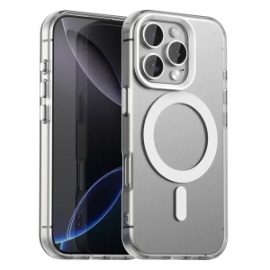 Husa pentru iPhone 16 Pro, MagSafe, Antisoc, set cu sticker, CandyCase, Alb