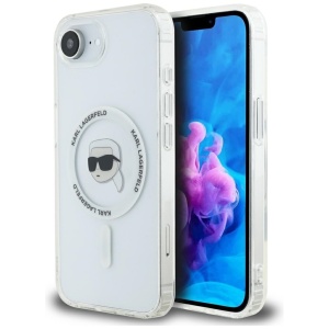 Husa pentru iPhone 16e, Karl Lagerfeld, IML MagSafe, Alb