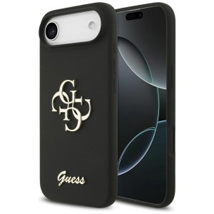 Husa pentru iPhone 17 Air, Silicone Big 4G Script, Protectie Slim, Negru