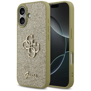 Husa pentru iPhone 17, Glitter Fixed Big 4G, Protectie Slim, Guess, Auriu