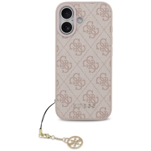 Husa pentru iPhone 17, Hardcase 4G Charm Cradle MagSafe, Guess, Roz