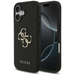 Husa pentru iPhone 17, Hardcase 4G Grained Big and Classic Logo, Guess, Negru