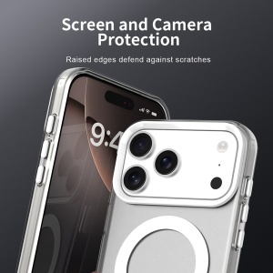 Husa pentru iPhone 17 Pro Max, MagSafe, Antisoc, set cu sticker, CandyCase, Alb - Img 8