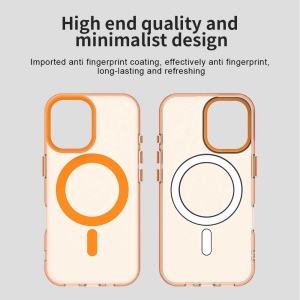 Husa pentru iPhone 17 Pro Max, MagSafe, Antisoc, set cu sticker, CandyCase, Portocaliu - Img 5