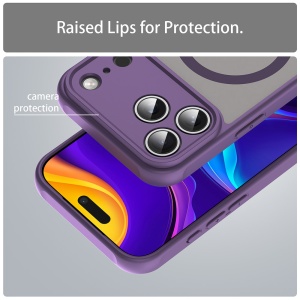 Husa pentru iPhone 17 Pro, SKYDDAR INNOVATION, HaloFrost MagSafe II, Antisoc, set cu sticker, Mov - Img 3
