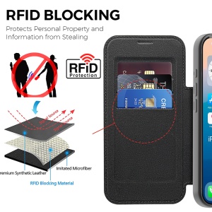 Husa pentru iPhone 17 Pro tip carte, SKYDDAR INOVATION, SmartMag Book, Magsafe, RFiD, Suport Carduri, set cu sticker, Roz - Img 5