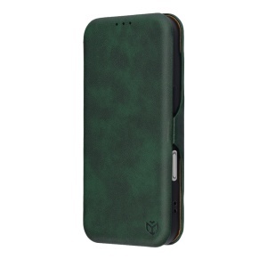 Husa pentru iPhone 17 tip carte din Piele Ecologica, Suport Carduri, Inchidere Magnetica, set cu sticker, Safe Wallet, Verde - Img 6