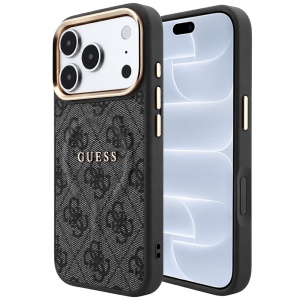 Husa pentru iPhone 18 Pro / iPhone 17 Pro - Guess 4G Embossed Classic MagSafe - Black