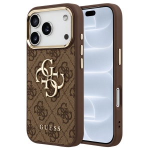 Husa pentru iPhone 18 Pro / iPhone 17 Pro - Guess Hardcase 4G Big Classic Logo - Brown