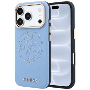 Husa pentru iPhone 18 Pro / iPhone 17 Pro - Guess Leather Perforated 4G MagSafe (GUHMP18L6PS4SRGBGUHMP18L6PS4SRGB) - Light Blue