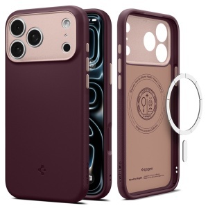 Husa pentru iPhone 18 Pro / iPhone 17 Pro - Spigen Caseology Nano Pop MagSafe - Burgundy Bean