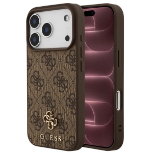 Husa pentru iPhone 18 Pro Max / iPhone 17 Pro Max - Guess Hardcase 4G Small & Classic MagSafe - Brown