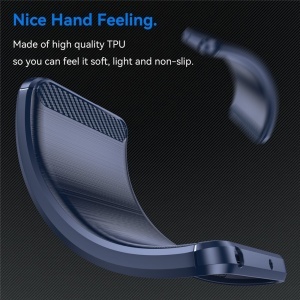 Husa pentru iPhone Air, SKYDDAR INNOVATION, Carbon Silicone, din Silicon Slim, cu textura Fibra Carbon, set cu sticker, Albastru - Img 4