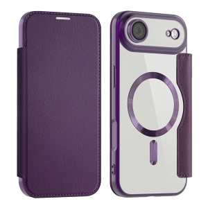 Husa pentru iPhone Air tip carte, SKYDDAR INOVATION, SmartMag Book, Magsafe, RFiD, Suport Carduri, set cu sticker, Mov - Img 2