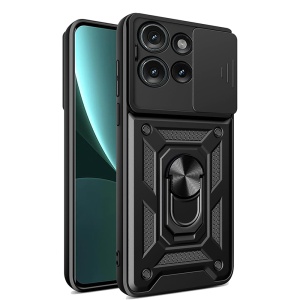 Husa pentru Motorola Edge 50, SKYDDAR INNOVATION, CamShield, Inel magnetic, set cu sticker, Negru