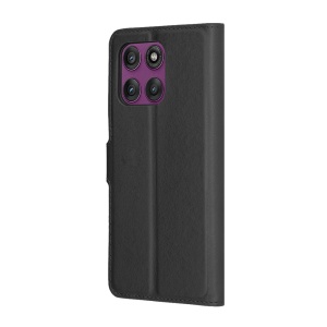 Husa pentru Motorola Edge 60 Pro, SKYDDAR INNOVATION, Leather Folio, tip Carte, cu Portofel Interior, Finisaje Premium, Negru, set cu sticker - Img 5